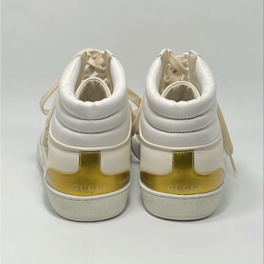 GUCCI Calfskin Ace Gucci Band Mens High Top Sneakers size 9.5/ US size 10.5 - Picture 5 of 14